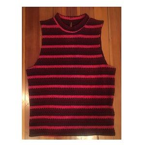 H&M | sleeveless mock neck striped knit top